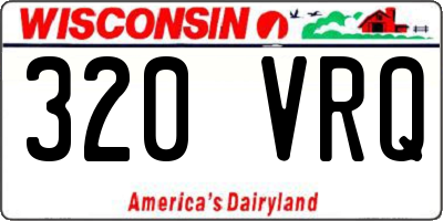 WI license plate 320VRQ