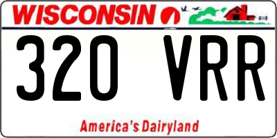 WI license plate 320VRR