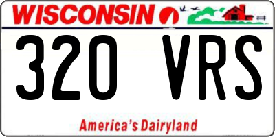 WI license plate 320VRS