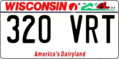 WI license plate 320VRT