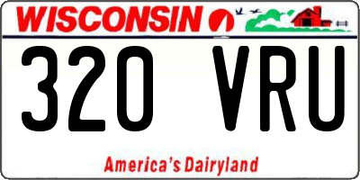 WI license plate 320VRU
