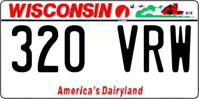 WI license plate 320VRW