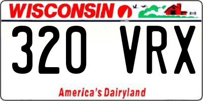 WI license plate 320VRX