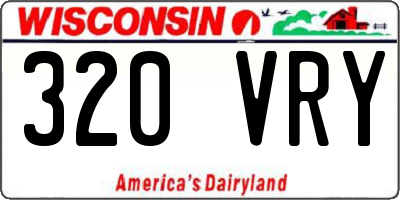 WI license plate 320VRY