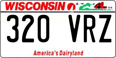 WI license plate 320VRZ