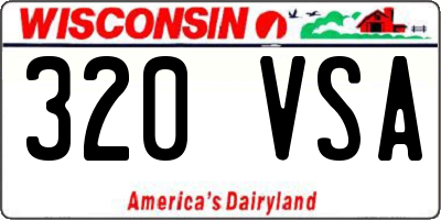 WI license plate 320VSA