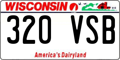 WI license plate 320VSB