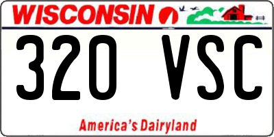 WI license plate 320VSC