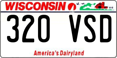 WI license plate 320VSD