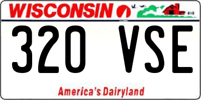WI license plate 320VSE