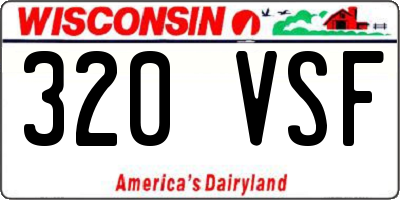 WI license plate 320VSF