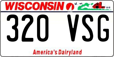 WI license plate 320VSG