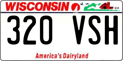 WI license plate 320VSH