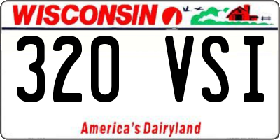 WI license plate 320VSI