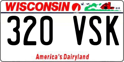WI license plate 320VSK