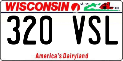 WI license plate 320VSL