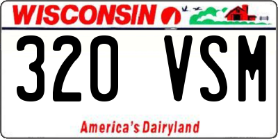 WI license plate 320VSM