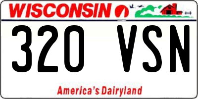 WI license plate 320VSN