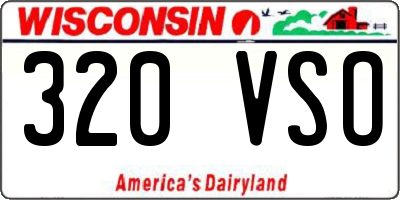WI license plate 320VSO