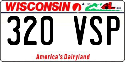 WI license plate 320VSP