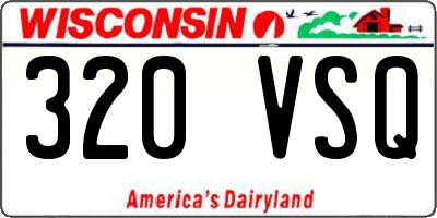WI license plate 320VSQ