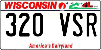 WI license plate 320VSR