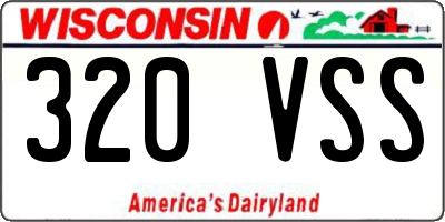 WI license plate 320VSS