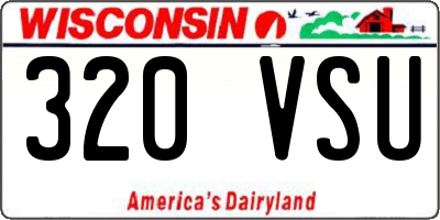 WI license plate 320VSU