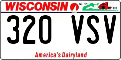 WI license plate 320VSV