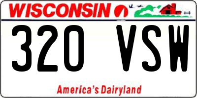 WI license plate 320VSW