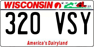 WI license plate 320VSY