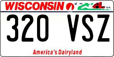 WI license plate 320VSZ