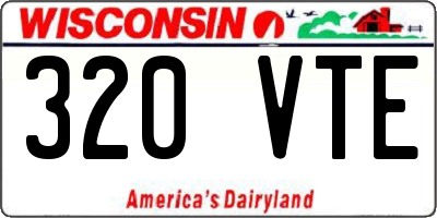 WI license plate 320VTE