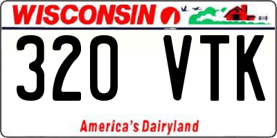 WI license plate 320VTK
