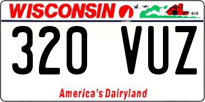 WI license plate 320VUZ