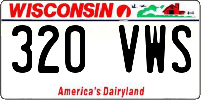 WI license plate 320VWS