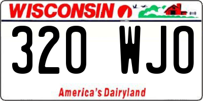 WI license plate 320WJO