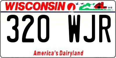 WI license plate 320WJR