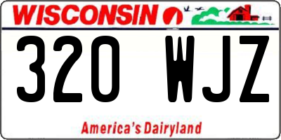 WI license plate 320WJZ