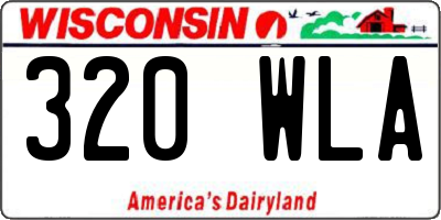 WI license plate 320WLA
