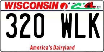 WI license plate 320WLK
