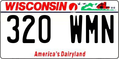 WI license plate 320WMN