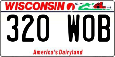 WI license plate 320WOB