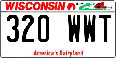 WI license plate 320WWT