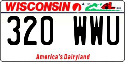 WI license plate 320WWU