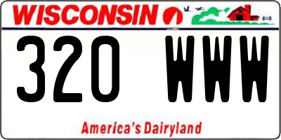 WI license plate 320WWW