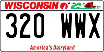 WI license plate 320WWX