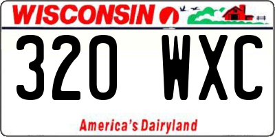 WI license plate 320WXC