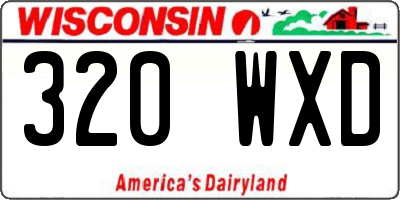 WI license plate 320WXD