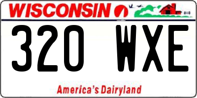 WI license plate 320WXE